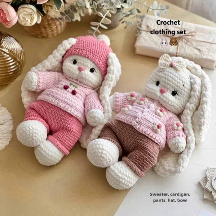 Crochet Bunny Bella + Outfit – 2 Patterns in 1